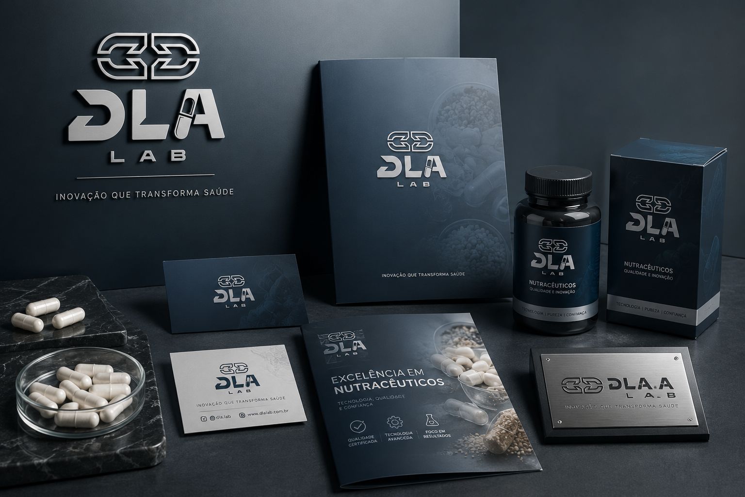 Mockups de produtos DLA LAB